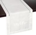 White Rose Embroidered Table Runner - Perfect for Home Decor, Elegant Dresser Scarf for Bedrooms and Dining Tables, or Rustic Farmhouse Kitchens (13 x 108 Inches Long)