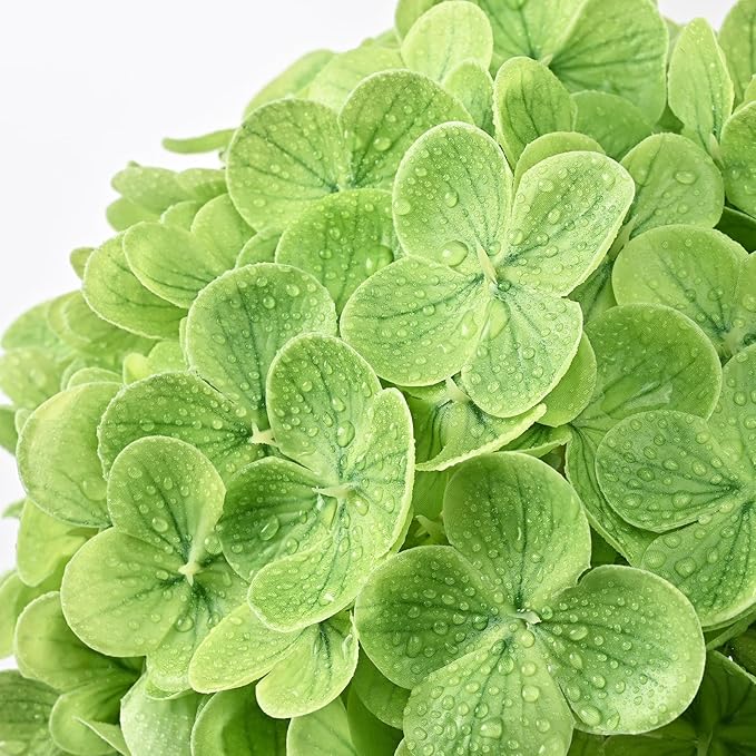 4 Pcs Real Touch Hydrangea Artificial Flowers, 19.6'' Latex Full Faux Hydrangea Flowers Fake Flowers for Home Decor Party Wedding Centerpiece Bouquet Floral Arrangements (2Pcs Green+2Pcs Light Green)
