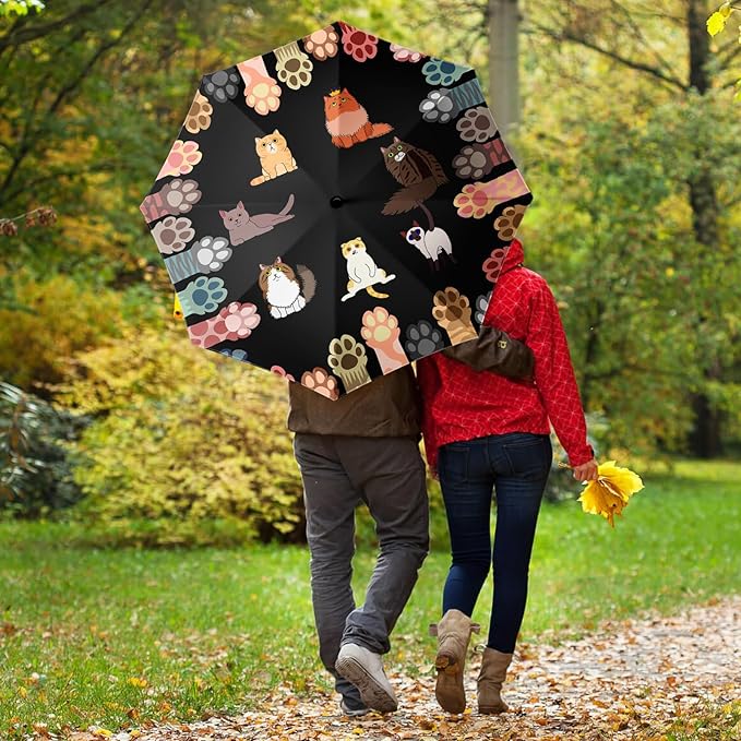 Small Compact Travel Automatic Folding Umbrella for Women, Portable Lightweight, Rain, Wind, UV Sun Shade