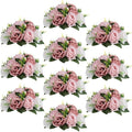 Sziqiqi Pink Flower Centerpieces for Tables Kissing Balls for Wedding - Artificial Floral Arrangement Center Piece