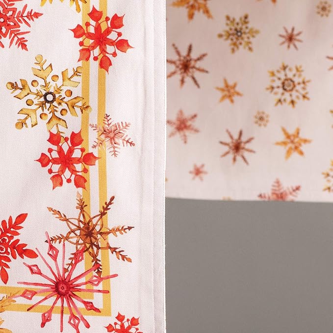 Maison d' Hermine Table Runner 100% Cotton Double Layer Table Runners 108 inches Long for Thanksgiving Christmas Decorations Home Kitchen Dining Party Wedding (Crystal Star, 14.5" x 108")