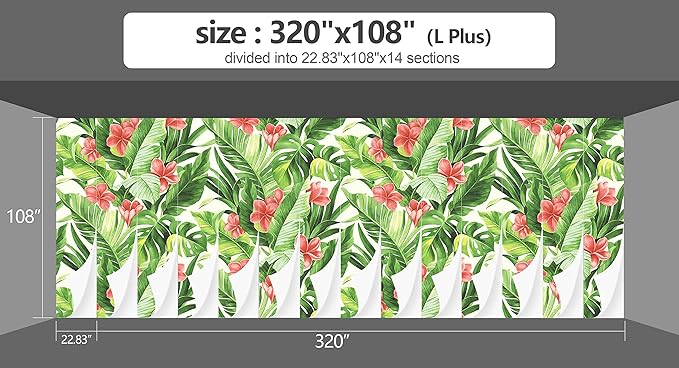 Banana Leaf Wallpaper Pink Floral Plant Girls Bedroom Botanical Flowers murals Aesthetic Room Decor Living Room tv Background Large Wall Mural - 320"x108" Not Peel and Stick