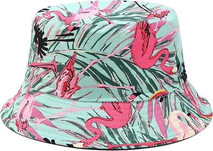 Mashiaoyi Unisex Print Double-Side-Wear Reversible Bucket Hat