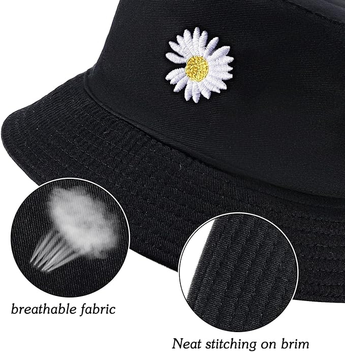 Sun Hat for Women Bucket Hat Cotton Reversible Summer Travel Beach Fishing Cap