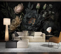 Eierme-Mysterious Black Peony Mural Wallpaper Peel and Stick 90" x 67"