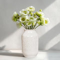 White Ceramic Vase, Minimalist White Vases for Flowers, Modern Decorative Vase for Home Decor, Centerpiece Wedding Dining Living Room Kitchen Decor 9 inch