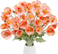 12PCS Poppy Flowers Artificial 23" Real Touch Stems Faux Poppies Silk Flowers for Home Decor Indoor (Pink)