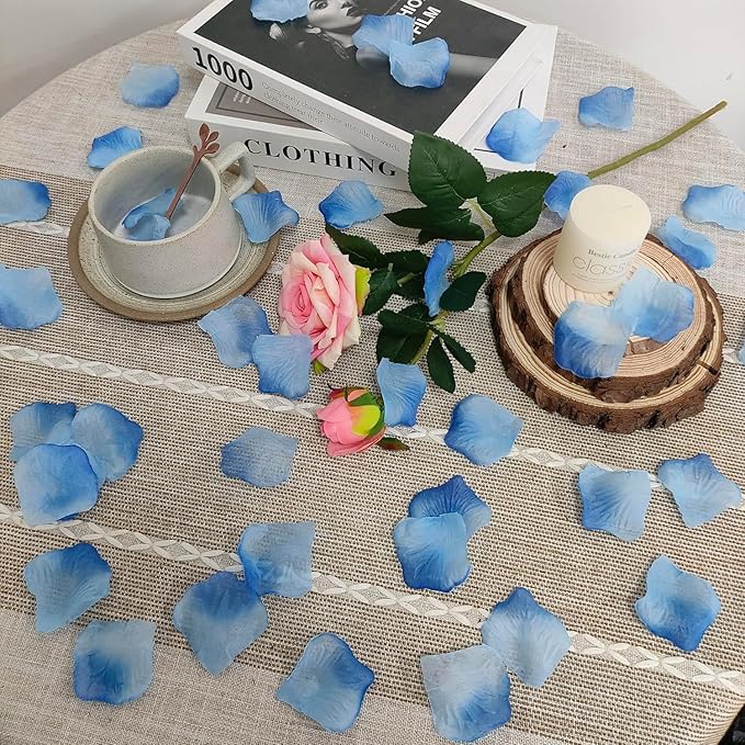 Separated Artificial Rose Petals,Gradient Blue,1000