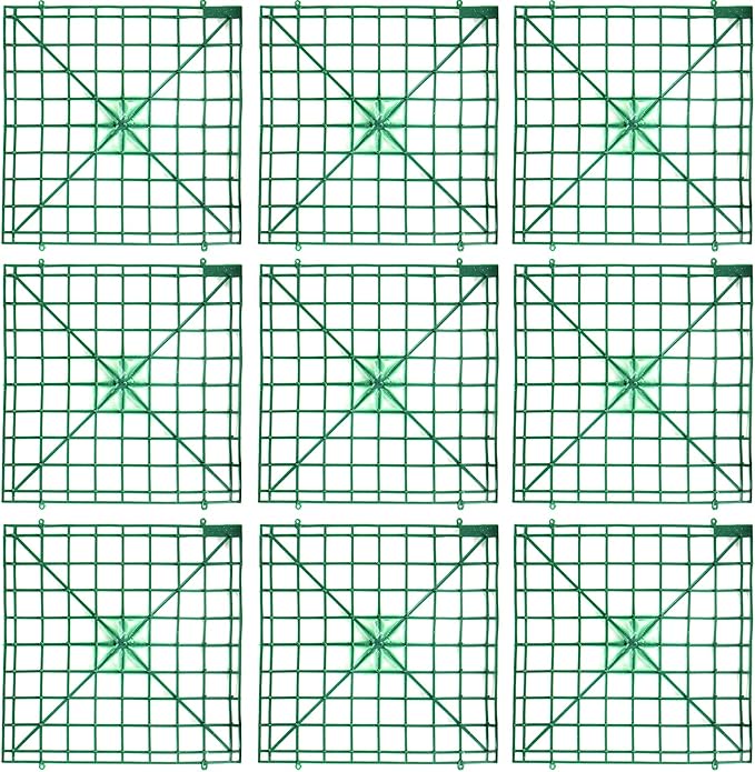 Artificial Flower Grid Panels,DIY Flowers Wall Frames,Flowers Wall Arches Backdrop,Plastic Fences Frames for Wedding Party Flower Grids,Artificial Flowers Plant Base,12Pieces,10x10 Inches