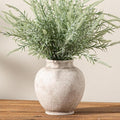 Ceramic Rustic Vase, 6 Inch Small Flower Farmhouse Vase Decorative Vase Short Pottery Vases for Home Decor Table Living Room Entryway Mantel Bookshelf Bedroom Bathroom Kitchen - Rustic White
