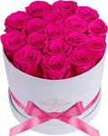 17 Flowers in a Luxury Suede Box, Birthday Gifts for Women, Preserved Flowers, Mothers Day Roses Gift for Mom, Hot Pink