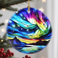 Christmas Ornaments, 2.8 Inch Ceramic Hanging Ornament, Christmas Tree Ornaments, Xmas Decorations, Holiday Decorations, Holiday Party Gifts, and Xmas Gift Ideas - Aurora Borealis