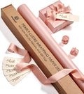 Vitalizart Pink Wrapping Paper Set 30" Pearly-Lustre With Silk Like Satin Ribbon & Gift Tags Recyclable Christmas Gift Wrapping Birthday Baby Shower Wedding Handmade Crafts 197"(16.4 Ft)