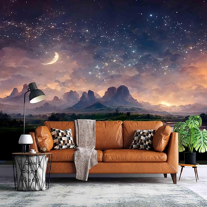 Floral Forest Wall Murals Peel and Stick Forest murals Removable Waterproof Large Wallpaper for Living Room Bedroom (Color-14, 137×98 inch)