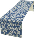 Vintage Floral Table Runner, Rustic Blue White Paisley Flower Boho Farmhouse Decor Table Runner for Kitchen Dining Home Party Decor, 13x60 Inch