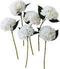 Hydrangea Artificial Flowers,Faux Hydrangea Flowers,Artificial Hydrangeas Flowers with Stems,Fake Hydrangeas,Silk Hydrangeas Flowers with Stems for Home Decor (10, White)