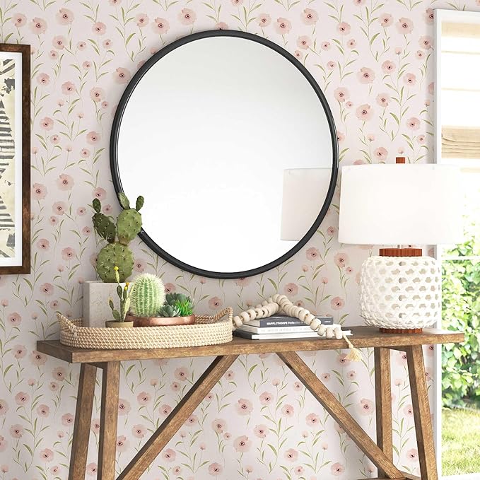 393.7"x17.3" Floral Peel and Stick Wallpaper Pink Wallpaper Stick and Peel for Bedroom Decorative Wall Paper