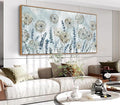 VEAEE Farmhouse Canvas Wall Art - Flowers Dandelion Wall Pictures,Living Room Decor,Nature Artwork Prints Abstract Grass Paintings for Bedroom Home Office Decoration 20"x40"