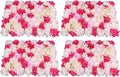 16"x 24" Artificial Flower Wall Panels,Flower Wall Mat Silk Flower Panels for Outdoor Garden Backyard Fence Fence Privacy Screen and Indoor Wall Decor (4Pcs Rose Red+ Pink+ Light Yellow)