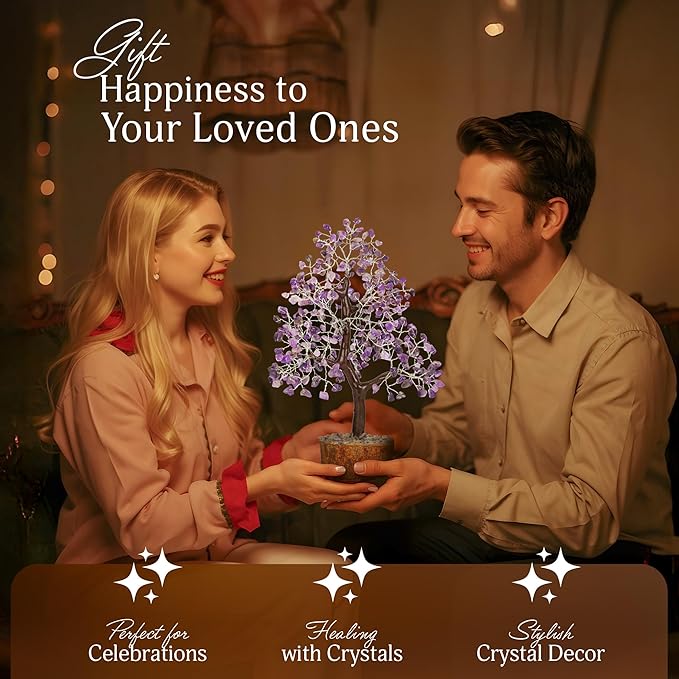 Amethyst Tree -Amethyst Tree of Life, Chakra Tree, Chakra Tree of Life, Healing Crystals, Money Tree, Spiritual Decor for Home, Gemstones and Crystals