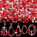 Assorted Acrylic Beads, 200-260PCS Red Cute Beads for Bracelet Making, GummyBear Bow Flower Candy Kawaii Charms for Jewelry Making DIY Necklace Keychain Phone Charm Christmas Gift