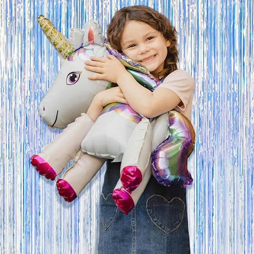 2 Pack Iridescent Party Backdrop Decorations Tinsel Curtain Birthday Decorations Foil Fringe Photo Booth Streamer Backdrop Iridescent Theme Christmas Bachelorette Graduation Party Decorations