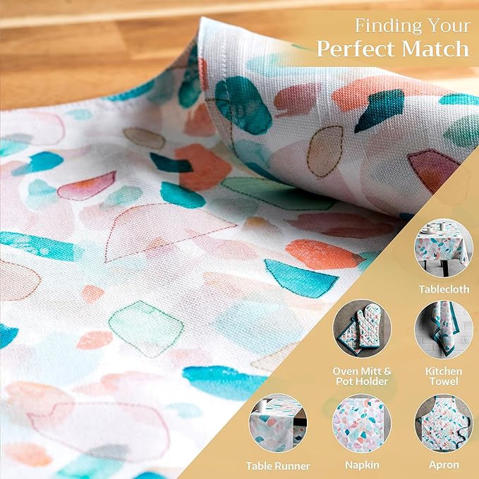 Maison d' Hermine Placemats Set of 4 100% Cotton Washable Cloth Place Mats, Reusable Table Mats for Kitchen Dining Decoration, Party, Wedding, Restaurant Spring/Summer (Summer Picnic, 13" x 19")