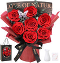 Casaido Preserved Flowers for Delivery, 7 Red Roses Bouquet, Birthday Gifts for Women, Christmas Rose Gifts for Mom Wife Girlfriend, Forever Real Flowers for Valentines Day Anniversary
