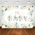 Avezano Greenery Girl Oh Baby Backdrop for Baby Shower Decoration Photography Background Blush Pink and Gold Floral Eucalyptus Greenery Leaves Baby Girl's Shower Party Photoshoot (10x7ft)
