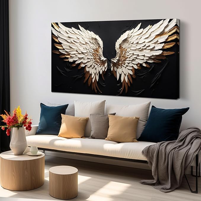 Wall Decor for Bedroom White and Gold Pictures for Wall Decor Office Wall Art for Living Room Large Size 29" x 58"