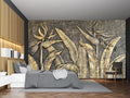 Cliouar-Golden Bird of Paradise Sculpture 3D Three-Dimensional Wallpaper Mural 158" x 110" (Not Self-Adhesive)