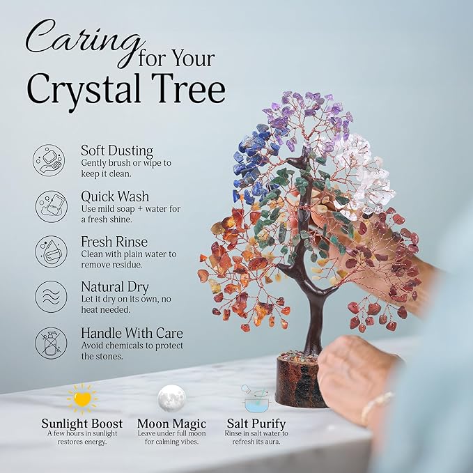 7 chakra tree of life crystal tree, home decor living room decor aesthetic office decor , birthday gifts for women , birthday gifts for mom , retirement gift for woman , crystals and healing stones