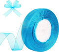 3/4 Inch x 50 Yards Sheer Organza Ribbon Chiffon Ribbon for Gift Wedding Flower Bouquet Wrapping Decorations Crafts (Lake Blue)