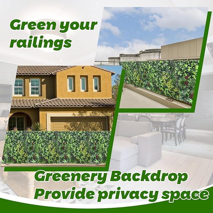 Grass Wall Panel Greenery Wall Artificial Grass Backdrop 20 * 20in 12Pcs Decorative Background Wall for Outdoor Interior Decor Hedge Wall for Garden Party Wedding Backdrop