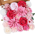 Artificial Flower Box Set – Faux Floral Bouquet for Party&Table Centerpieces, Realistic Pink Flowers Artificial for Home & Wedding Decoration,Bulk Fake Flowers with Stems