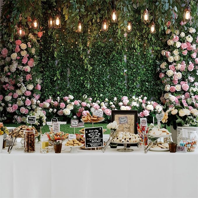 Baocicco Green Floral Wall Backdrops 12x10ft Outdoor Outside Wedding Background Bridal Shower Bride to Be Party Decorations Kids Adults Portraits Birthday Anniversary Banner Backdrop Photo Props