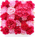 Flower Wall Backdrop, 12PCS 10.6"-15.7" Artificial Flower Wall Panel with Various Styles, 3D Floral Wall Decor for Wedding Photo Background Festive Party Home Decoration (G-A005, 10.6*10.6in)