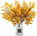 Hananona 10 Pcs Artificial Babys Breath Flowers Orange Fake Silk Gypsophila Flowers for Fall Floral Arrangement Autumn Table Centerpieces Home Decor (10, Orange)