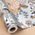 MAYPLUSS Floral Wrapping Paper Roll - 17Inch x 33Feet - Luxury Girly Vintage Flower Pattern Wedding Shower Gift Wrap Paper for Bridal Shower, Girl Birthday, Mother's Day, Engagement and Party