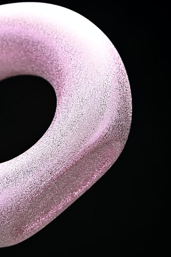 Modern Donut-Shaped Decorative Vases, Handmade Minimalist Boho ins Style, Modern Vase for Home Decor for Wedding Dinner Table Party Living Room Office Bedroom (Purple-Gold, Extra Large + Large)