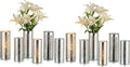Silver Mercury Glass Cylinder Vase: Set of 12 Glasseam Floating Candle Vases for Centerpieces Deocrative Modern Vase for Flowers Hurricane Pillar Candle Holders for Table Centerpiece Wedding Decor