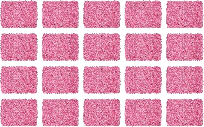 CNCEST 20Pcs Flower Panels,15.7"x 23.6" Artificial Flower Wall Panel, Pink Flower Backdrop Wall for Home Party Wedding Christmas Festival Photo Backdrop Decor (Pink-20pcs)