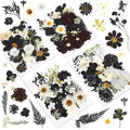 Augshy Black Dried Pressed Flowers, 120 Pcs Halloween Dried Flowers for Resin Molds Real Pressed Flowers for Crafts DIY Jewelry Molds, Scrapbooking, Candle, Soap Making