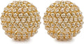 Modern Day Accents 3979 Facetas Perla Gold 5" Cristal & Pearl Spheres - Set of 2, Home Decor, Coffee Table Decor, Decorative Balls, Gem Sphere Ball, Modern Home Decor, Bowl fillers, Gemstone
