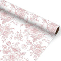 JarThenaAMCS Rose Gold Floral Wrapping Paper - Mini Roll - 17 Inch x 32.8 Ft Vintage Flower Gift Wrap Paper Decorative Art Paper for DIY Crafts Supplies
