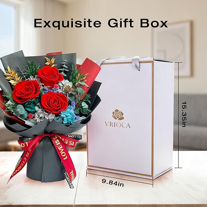 Vrioca Flowers for Delivery, Preserved Flowers Bouquets, Birthday Gifts for Women Mom