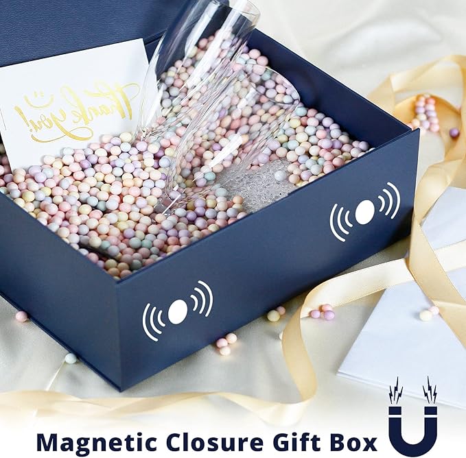 Luxury Large Gift Box 13.8"x9"x4.3" Storage Box Ribbon Magnetic Closure for Luxury Packaging Box for Mother's Day, Birthdays, Bridal Gifts,Weddings
