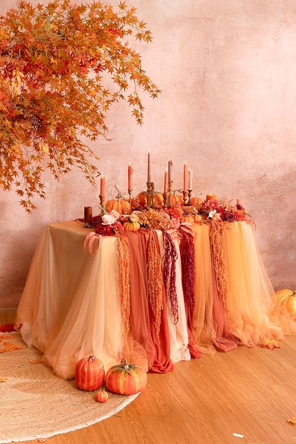 TINGE TIME Artificial Flowers Maple Red Flower Combo for DIY Autumn Wedding Bouquets Table Centerpieces Arrangements Party Baby Shower Home Fall Decorations