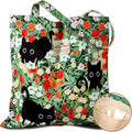 Aesthetic Cotton Tote Bag for Women - Reusable Shoulder Bag with Buckle Fabric Bag for Gym, Travel, Work