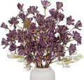 3 Bunches Artificial Daisy Flowers with Stems for Autumn Flower Arrangements, 20" Fake Burgundy Chrysanthemums Silk Flowers for Fall Floral Decor, Faux Wildflowers Mums Sprays for Centerpiece, Purple